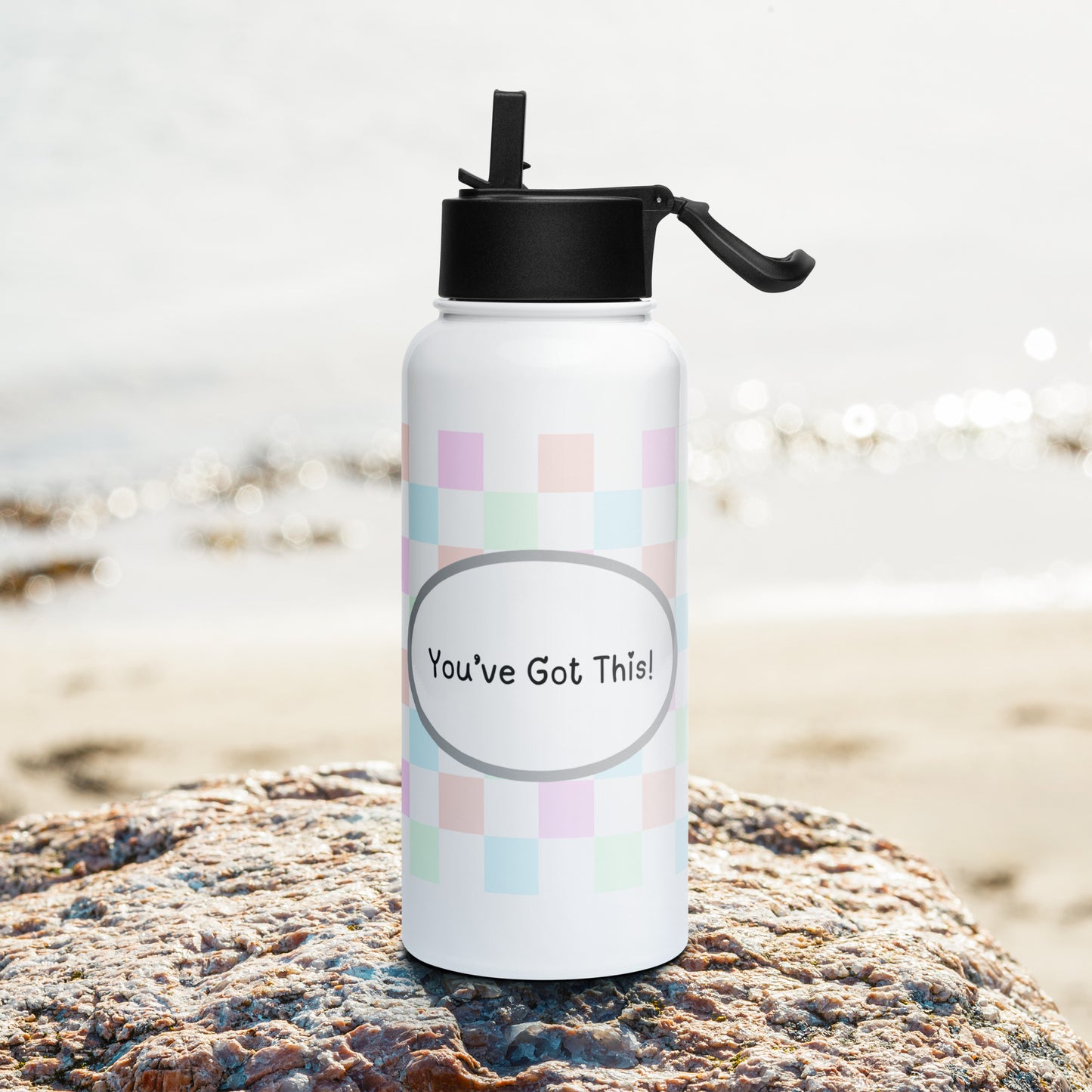 “You've Got This” Stainless steel water bottle with straw lid